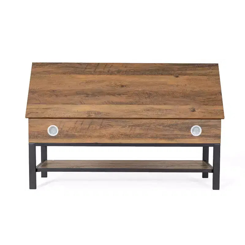 Banc d'entrée rustique de ferme avec étagère de rangement inférieure