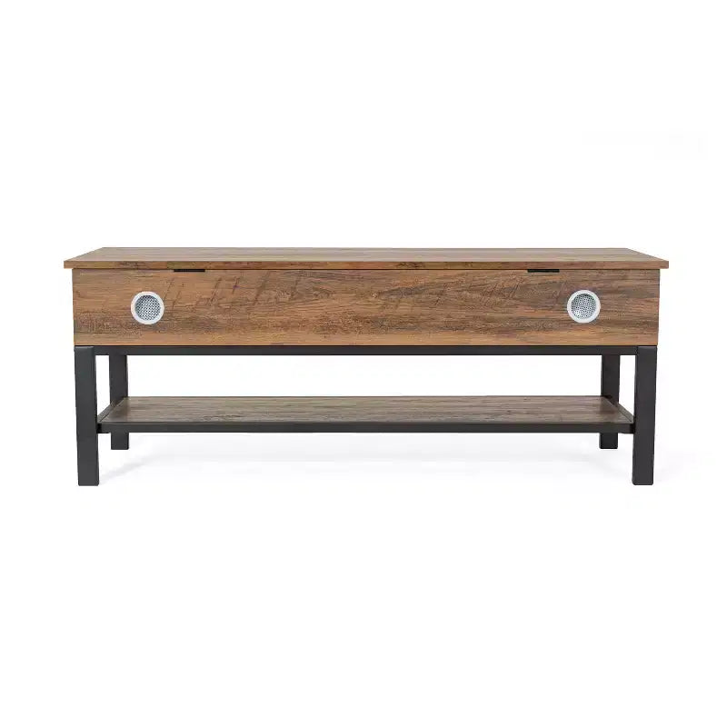 Banc d'entrée rustique de ferme avec étagère de rangement inférieure