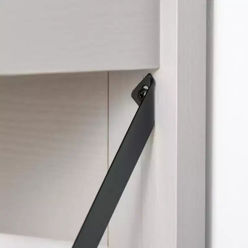HOMCOM Bureau d'ordinateur de style ferme avec huche et armoire, Bureau de télétravail avec rangement, pour l'étude