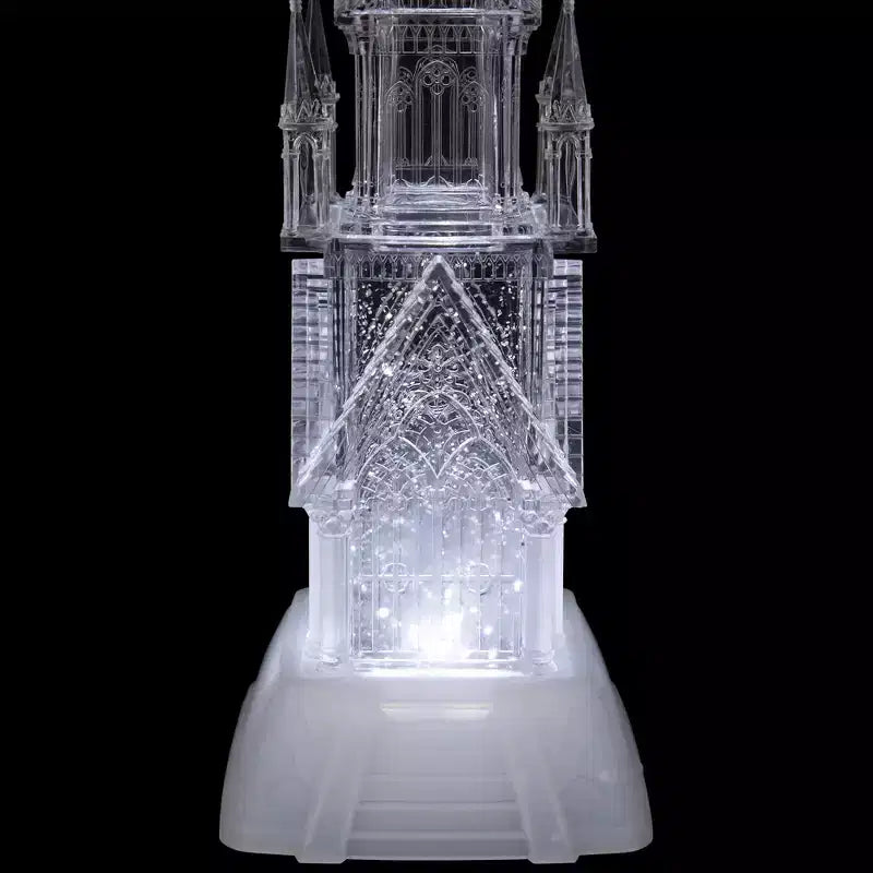 Décoration de Noël en acrylique château illuminé par LED - 17,5 po H, à piles