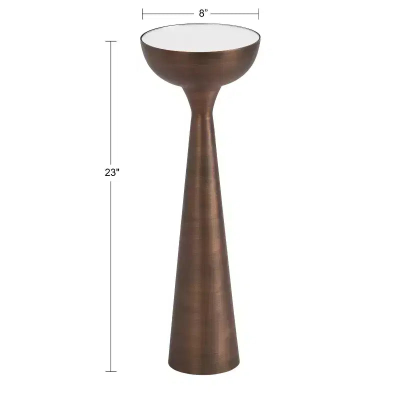 Table Basse Ronde Miroir - Piétement Métallique Sculptural, Style Mid-Century