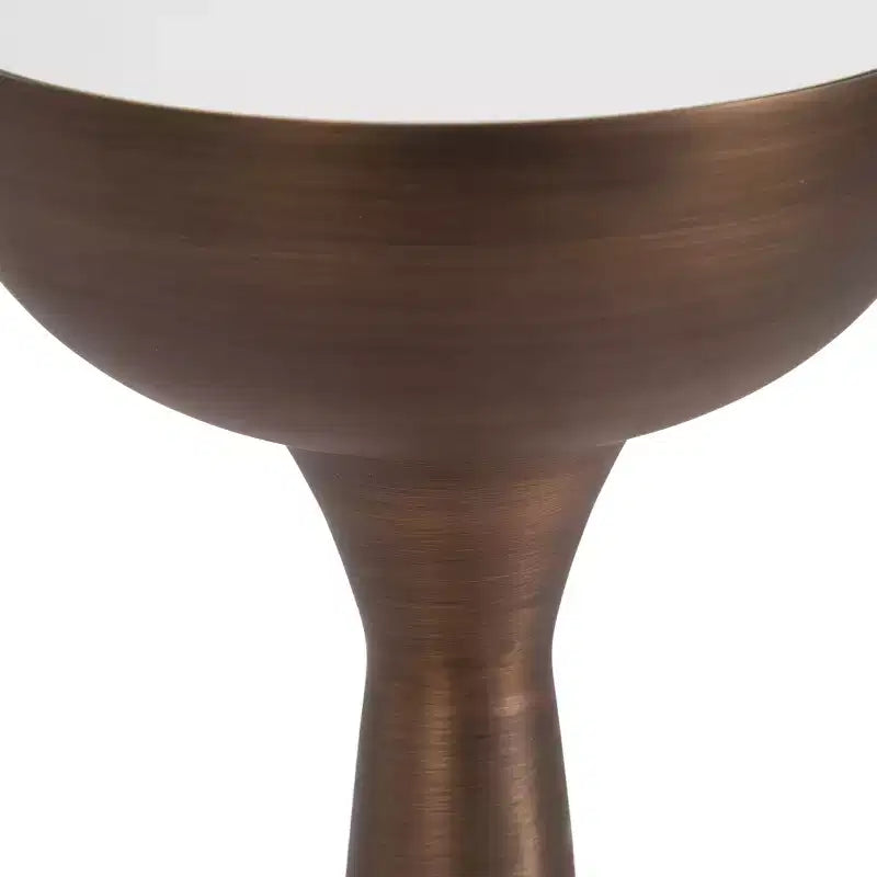 Table Basse Ronde Miroir - Piétement Métallique Sculptural, Style Mid-Century