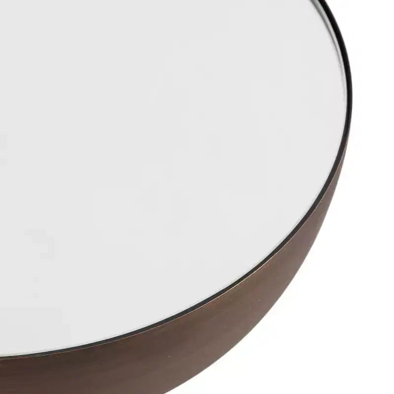 Table Basse Ronde Miroir - Piétement Métallique Sculptural, Style Mid-Century