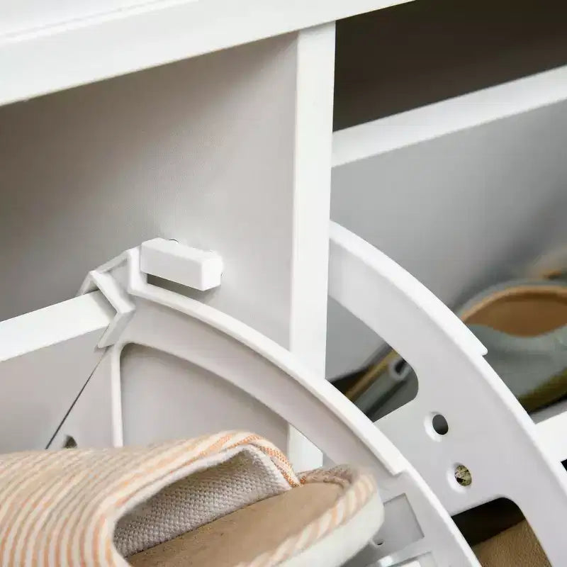 Banc range-chaussures moderne pour entrée - Organisateur de rangement avec coussin, 2 tiroirs et étagère réglable