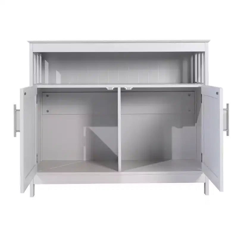 Buffet classique et meuble d'appoint avec placard de rangement à double porte et étagère ouverte