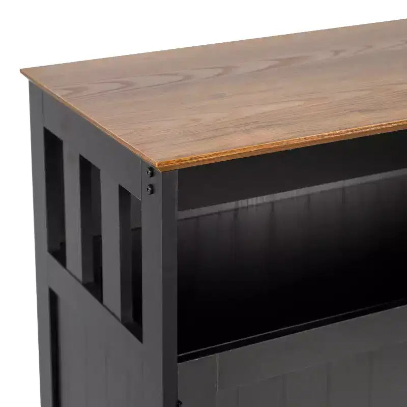 Buffet classique et meuble d'appoint avec placard de rangement à double porte et étagère ouverte