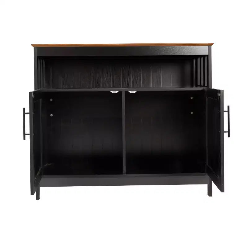 Buffet classique et meuble d'appoint avec placard de rangement à double porte et étagère ouverte