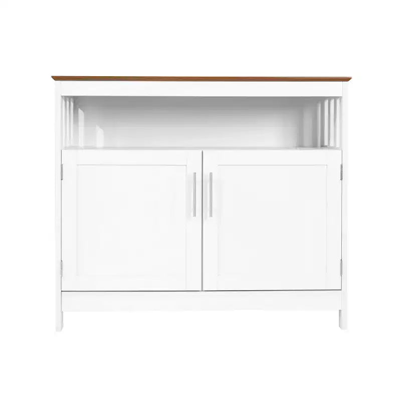 Buffet classique et meuble d'appoint avec placard de rangement à double porte et étagère ouverte