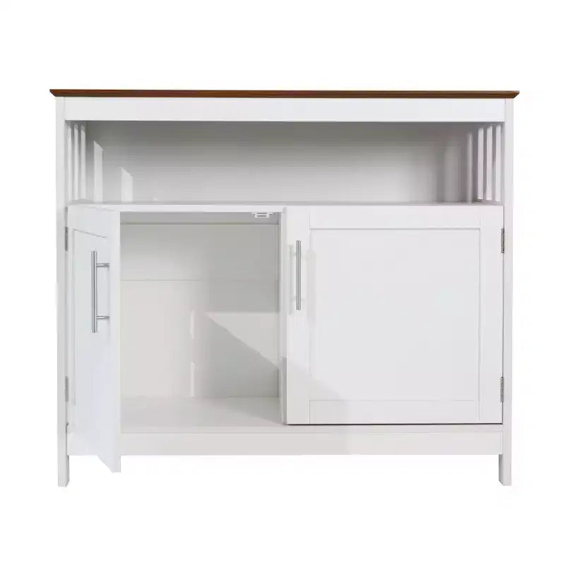 Buffet classique et meuble d'appoint avec placard de rangement à double porte et étagère ouverte