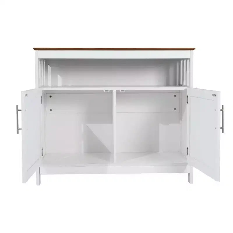 Buffet classique et meuble d'appoint avec placard de rangement à double porte et étagère ouverte
