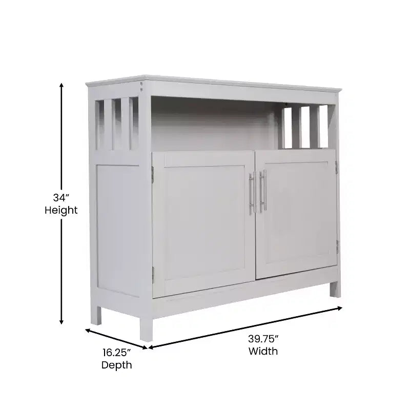 Buffet classique et meuble d'appoint avec placard de rangement à double porte et étagère ouverte