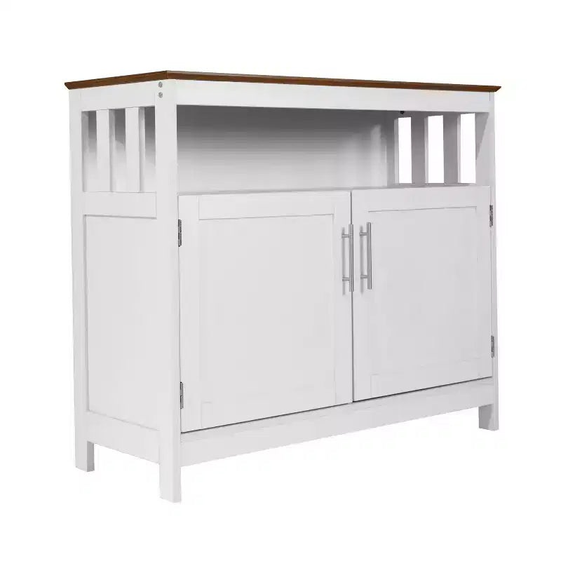 Buffet classique et meuble d'appoint avec placard de rangement à double porte et étagère ouverte
