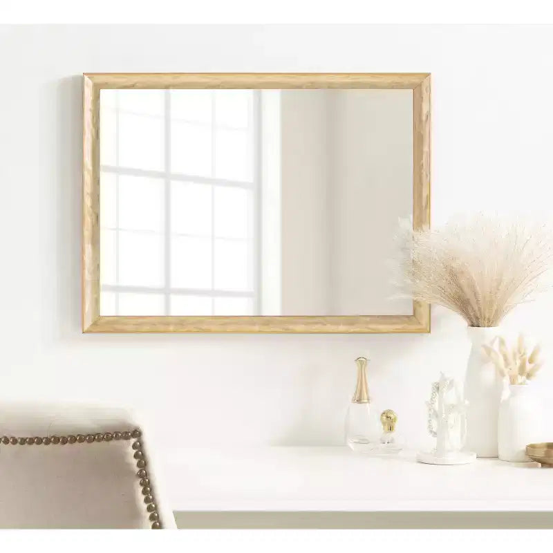 Miroir mural rectangulaire 18x24 - Cadre en plastique, fixation murale