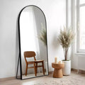 Miroir en arche pleine longueur - Cadre métallique, autoportant ou mural, 180 cm H x 61 cm L