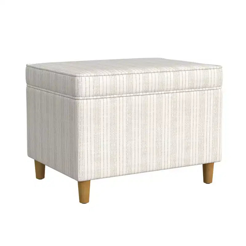 Pouf de rangement 61 cm - Velours vert avec pieds en bois